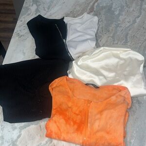 Various long sleeve crop tops